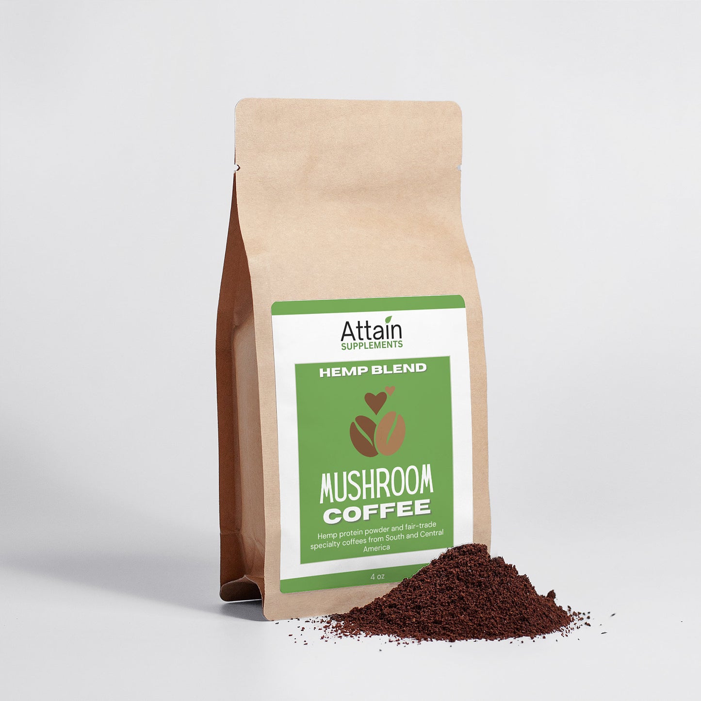 Hemp Coffee Blend - Medium Roast 4oz - Attain Supplements
