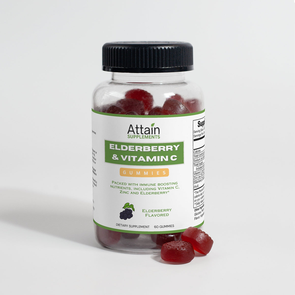 Elderberry & Vitamin C Gummies natural ingredients | Attain Supplements