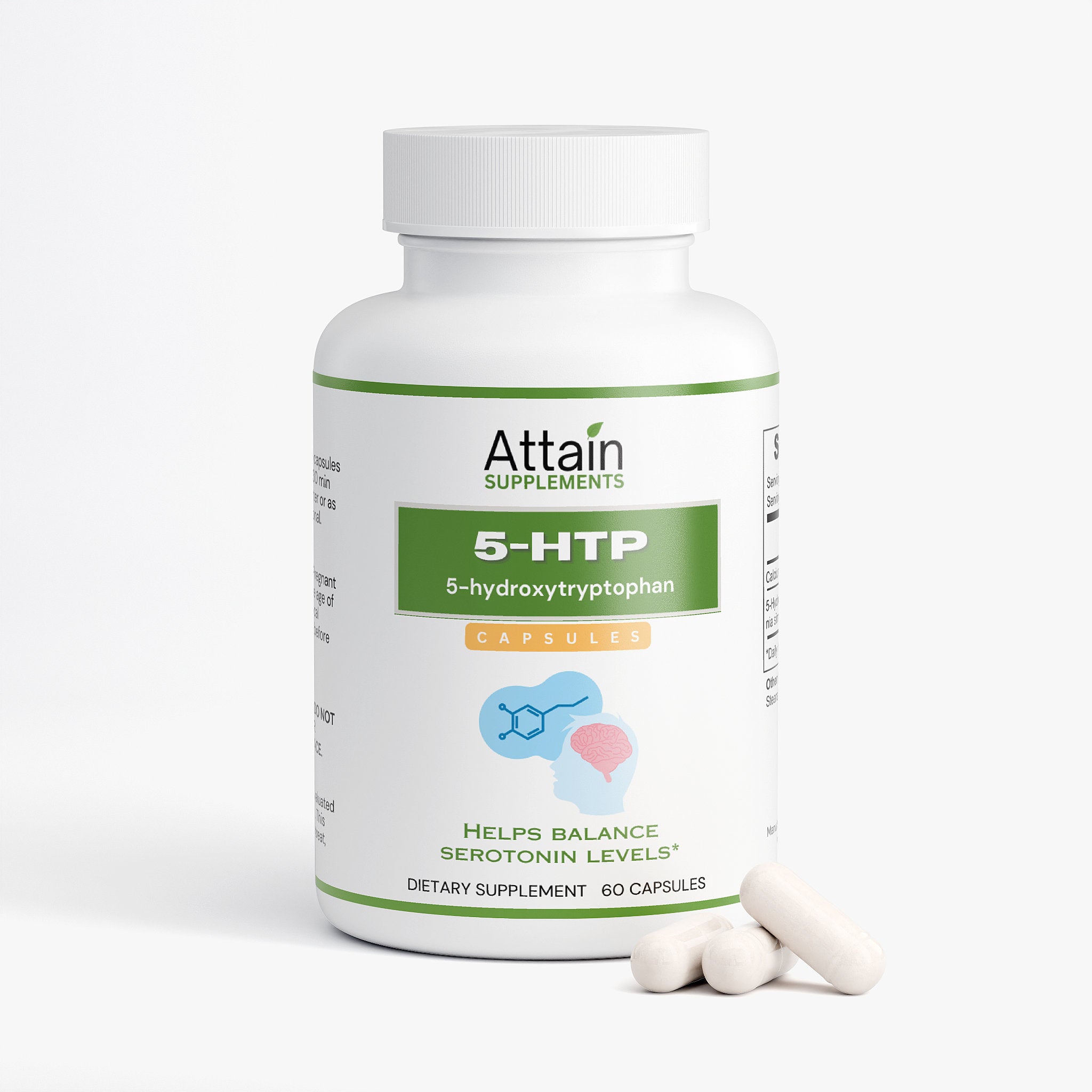 5-HTP Capsules natural ingredients | Attain Supplements
