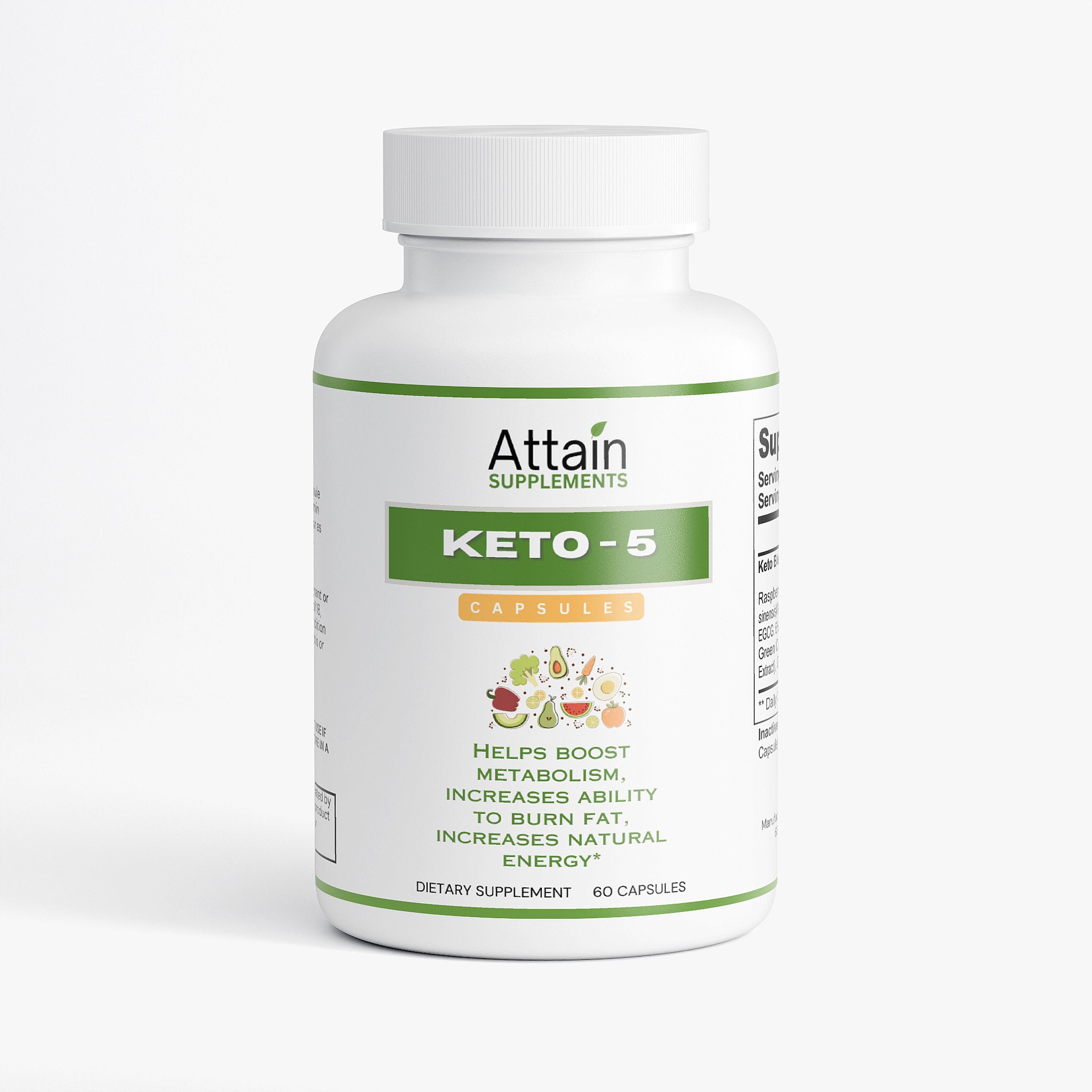 Keto-5 Blend Capsules supplement | Attain Supplements
