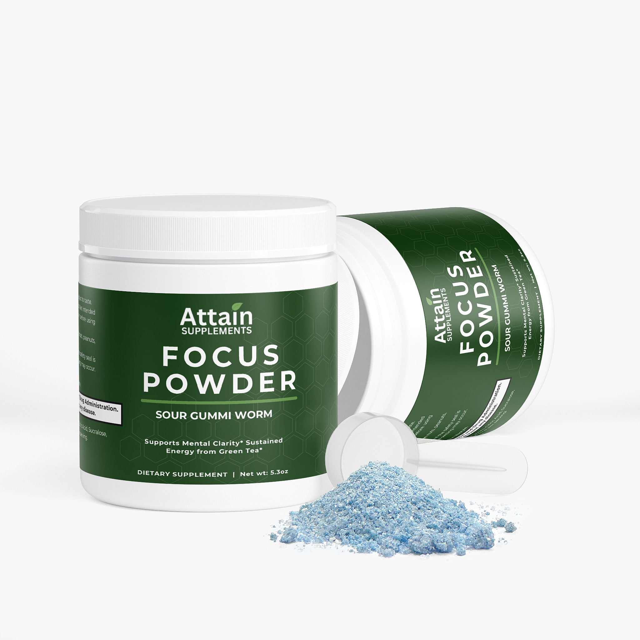 Focus Powder - Sour Gummi Worm natural ingredients | Attain Supplements