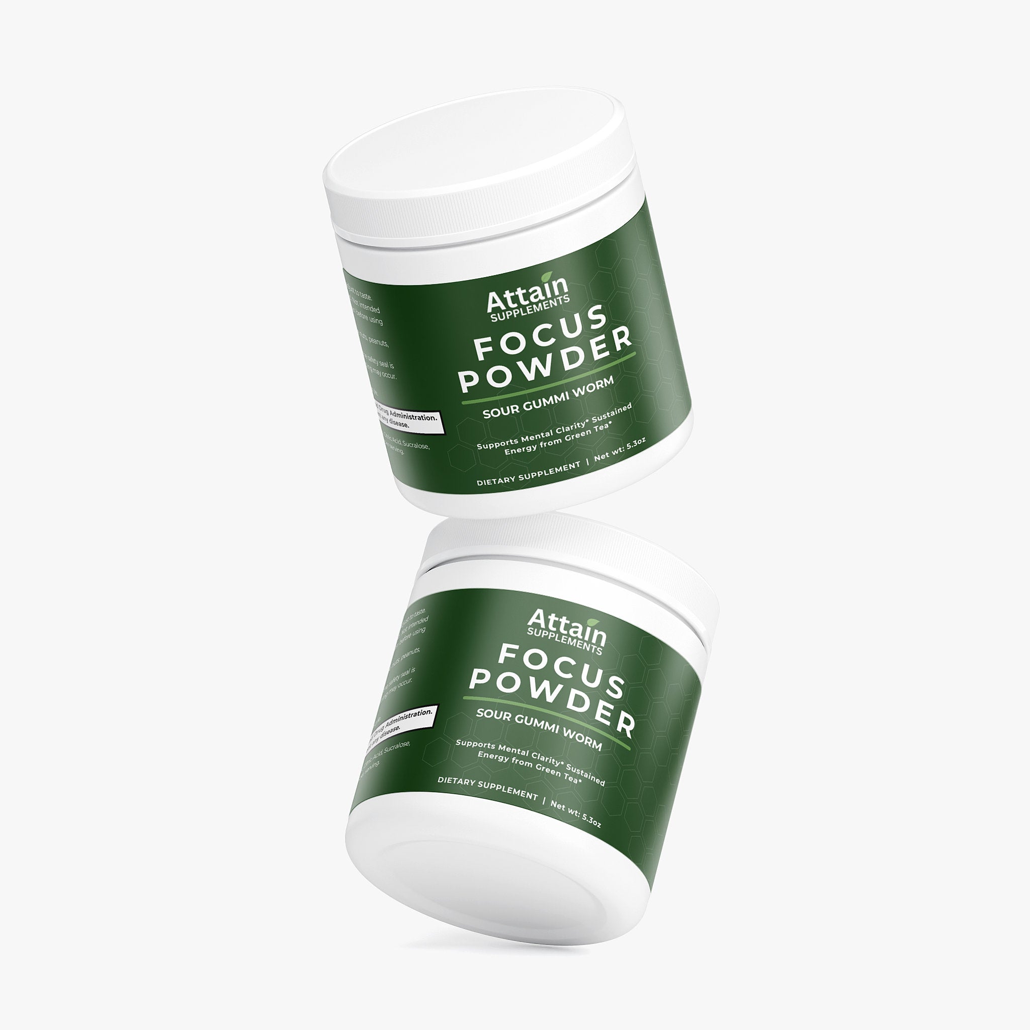 Focus Powder - Sour Gummi Worm supplement facts and ingredients | Attain Supplements