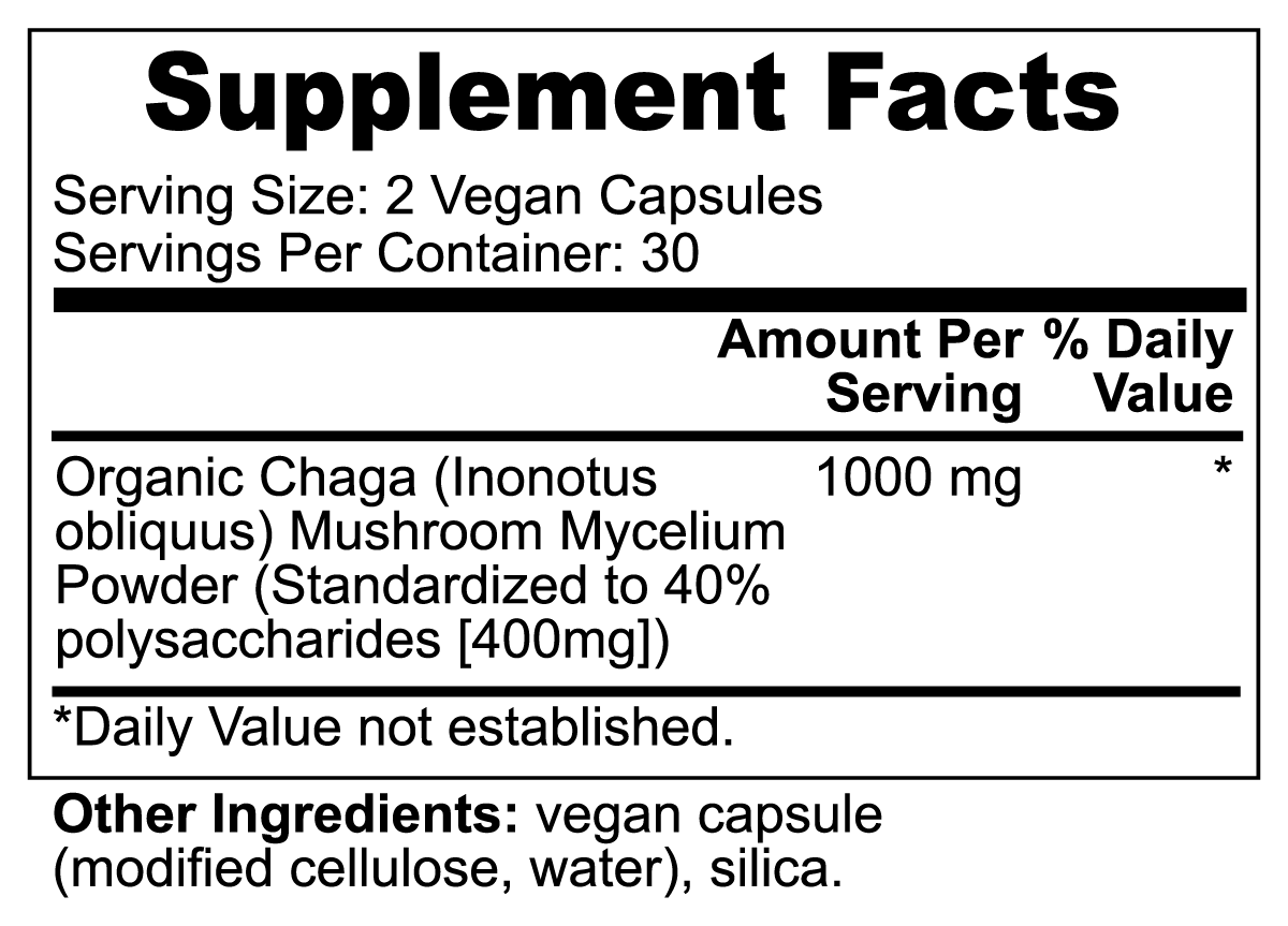 Chaga Mushroom Capsules - Attain Supplements