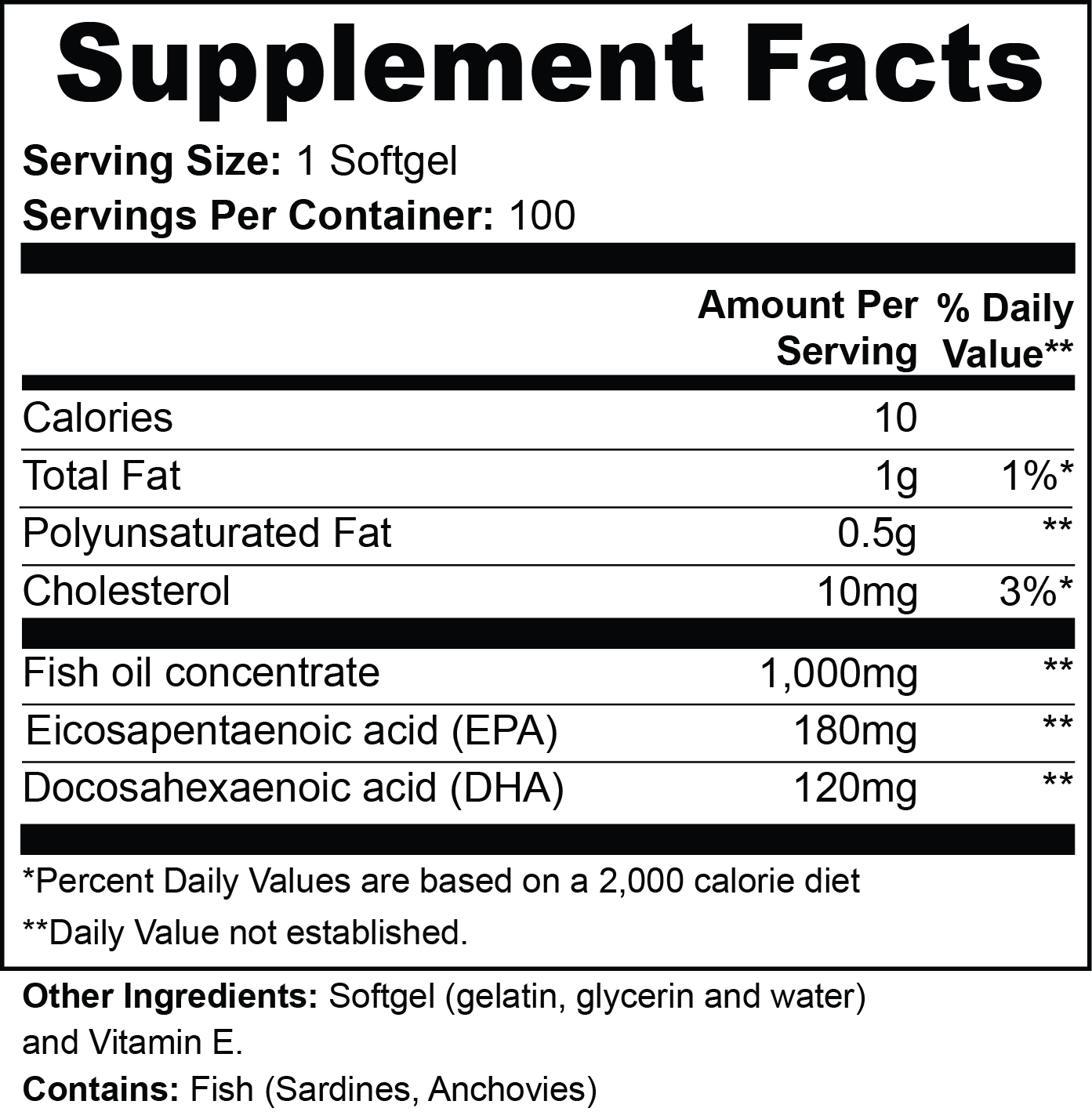 Omega-3 EPA + DHA Softgels — Heart & Brain