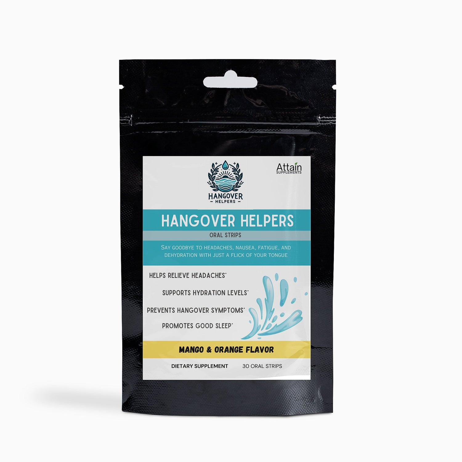 Attain Morning Recovery Strips, Mango Orange — fast-dissolving Ayurvedic wellness strips for after a night out