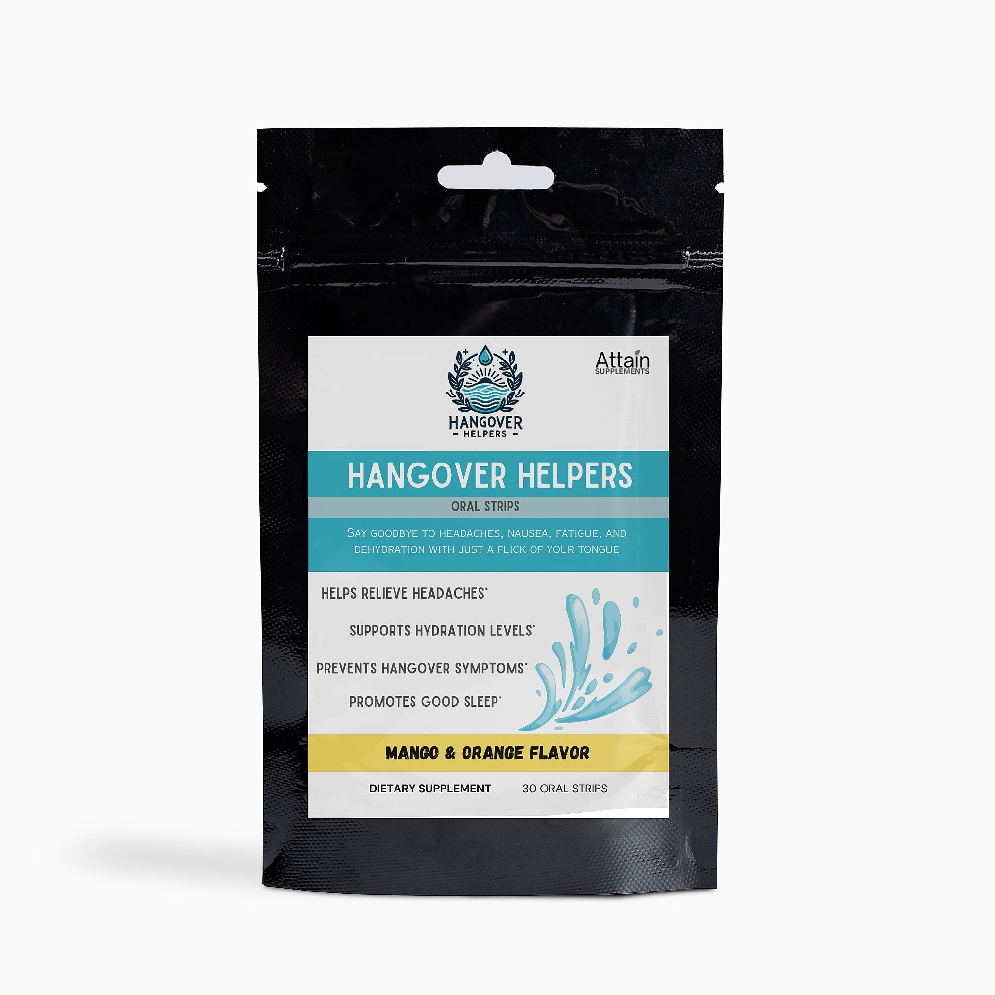 Attain Morning Recovery Strips, Mango Orange — fast-dissolving Ayurvedic wellness strips for after a night out