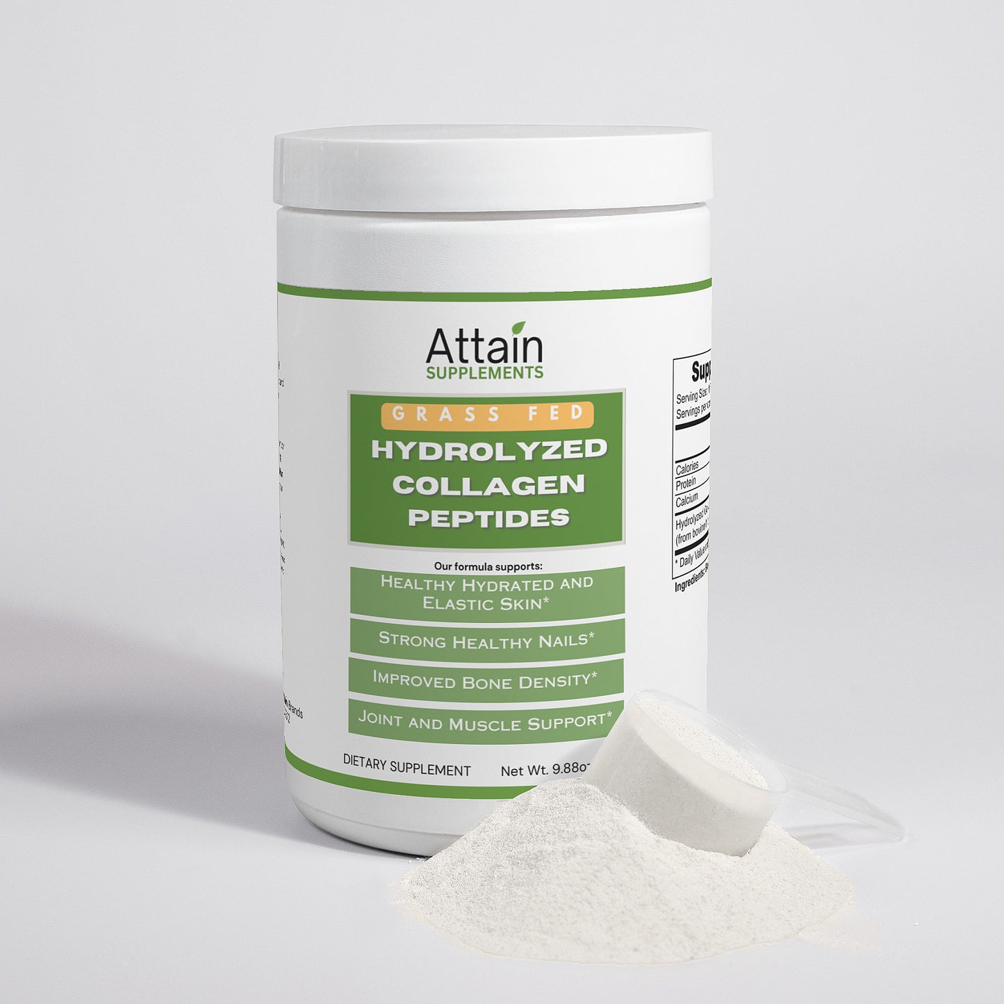 Grass-Fed Hydrolyzed Collagen Peptides - Attain Supplements