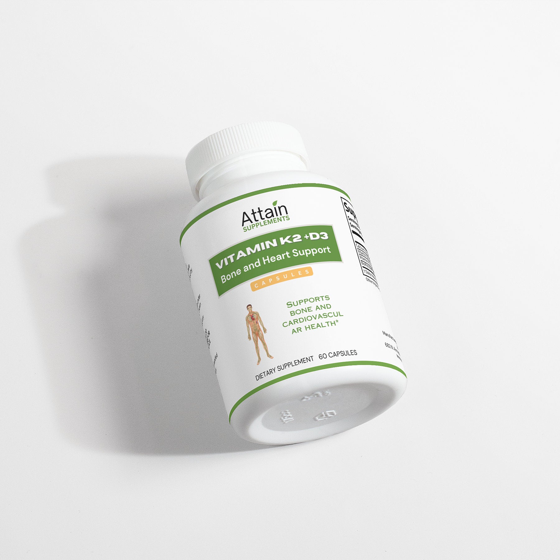 Bone & Heart Support - Vitamin K2 and D3 - Attain Supplements