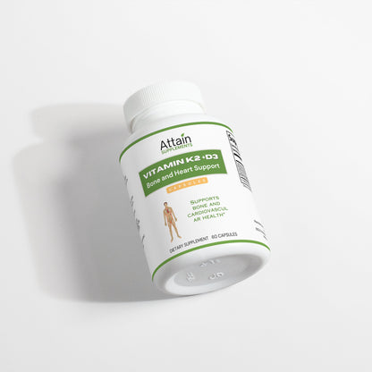 Bone & Heart Support - Vitamin K2 and D3 - Attain Supplements