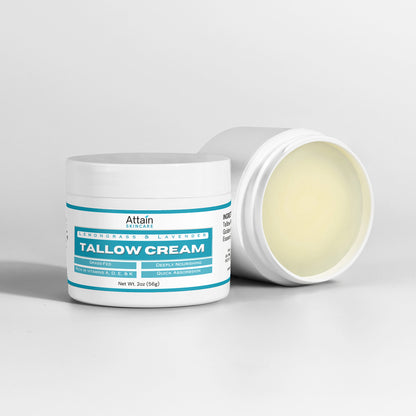 Tallow Cream - Lemongrass & Lavender Scent - made from grass fed beef tallow - Attain Supplements