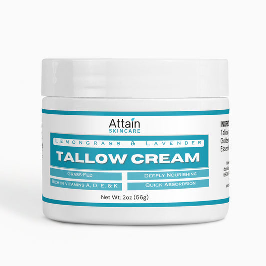 Tallow Cream - Lemongrass & Lavender Scent - made from grass fed beef tallow - Attain Supplements