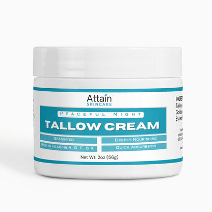 Tallow Cream Peaceful Night - made from grass fed beef tallow - Attain Supplements