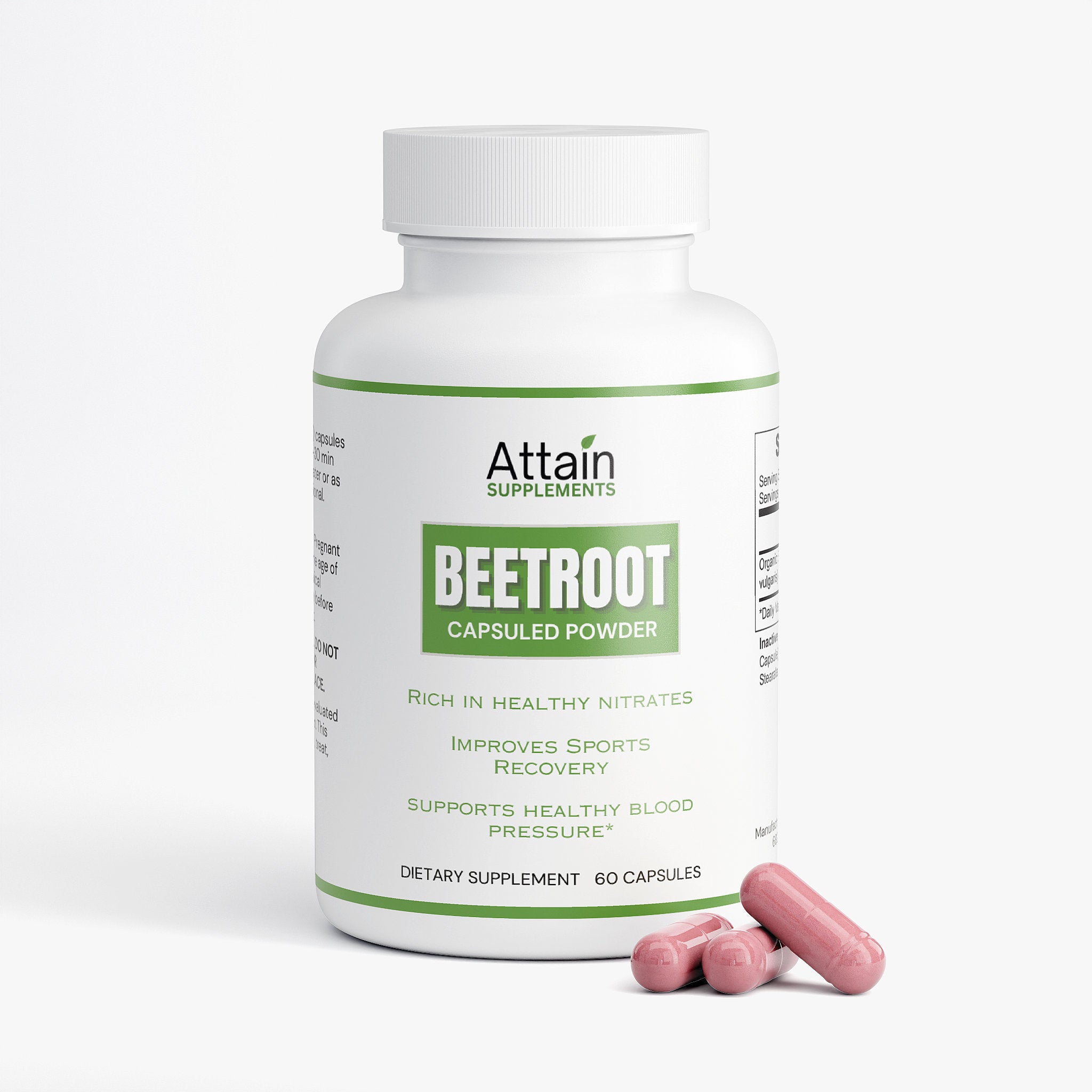 Organic Beetroot Capsules daily wellness supplement | Attain Supplements