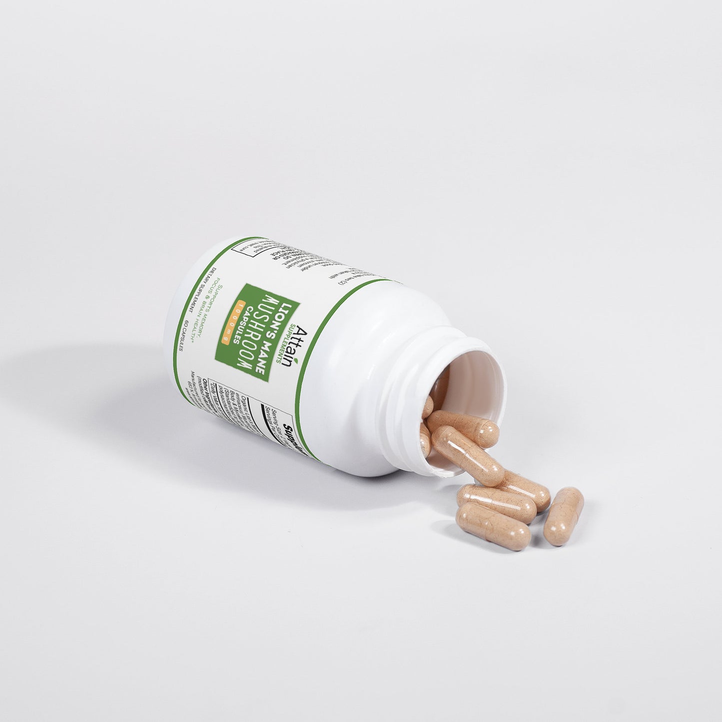 Organic Lion's Mane Mushroom Capsules - 1000mg - Brain Support and Immune Health