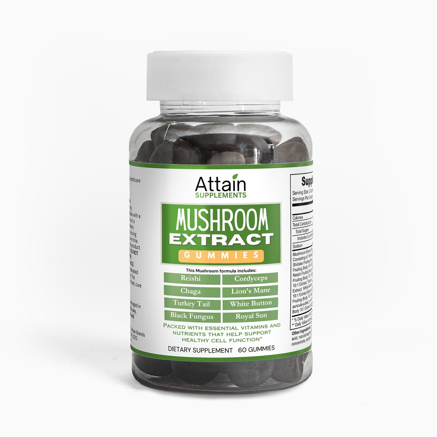 Vegan Mushroom Extract Gummies - A Blend of 10 powerful Mushrooms