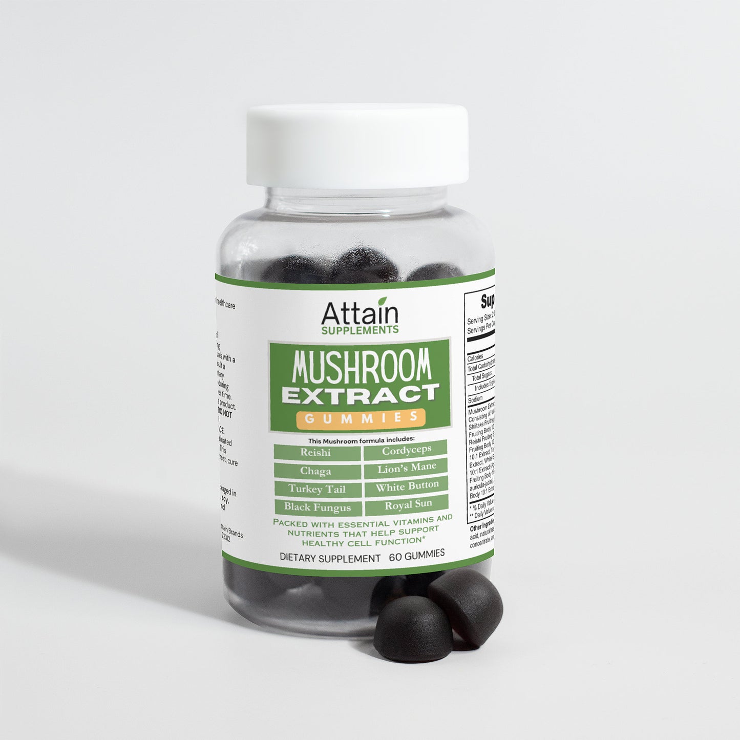 Vegan Mushroom Extract Gummies - A Blend of 10 powerful Mushrooms