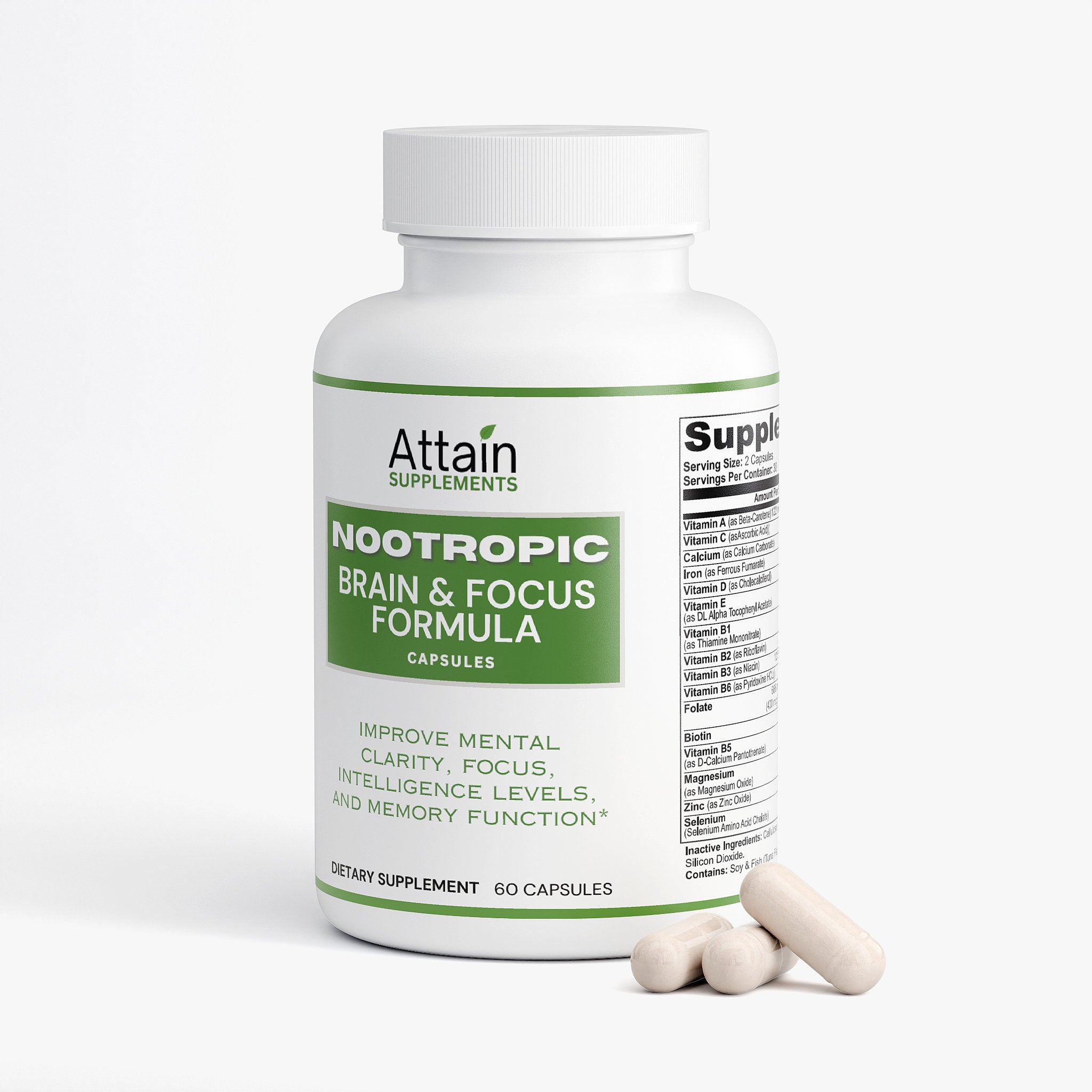 Nootropic Brain & Focus daily wellness supplement | Attain Supplements