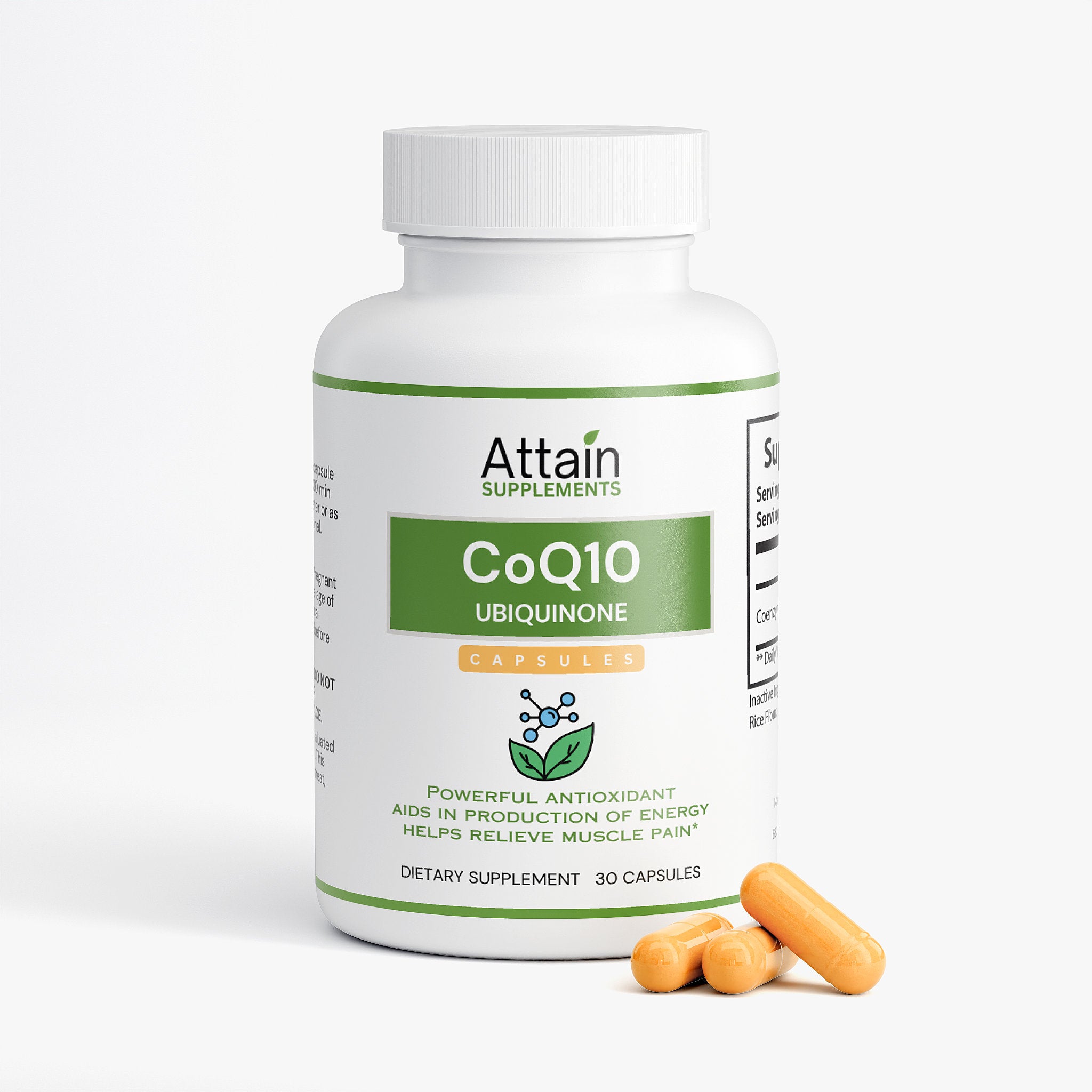 CoQ10 Capsules natural ingredients | Attain Supplements