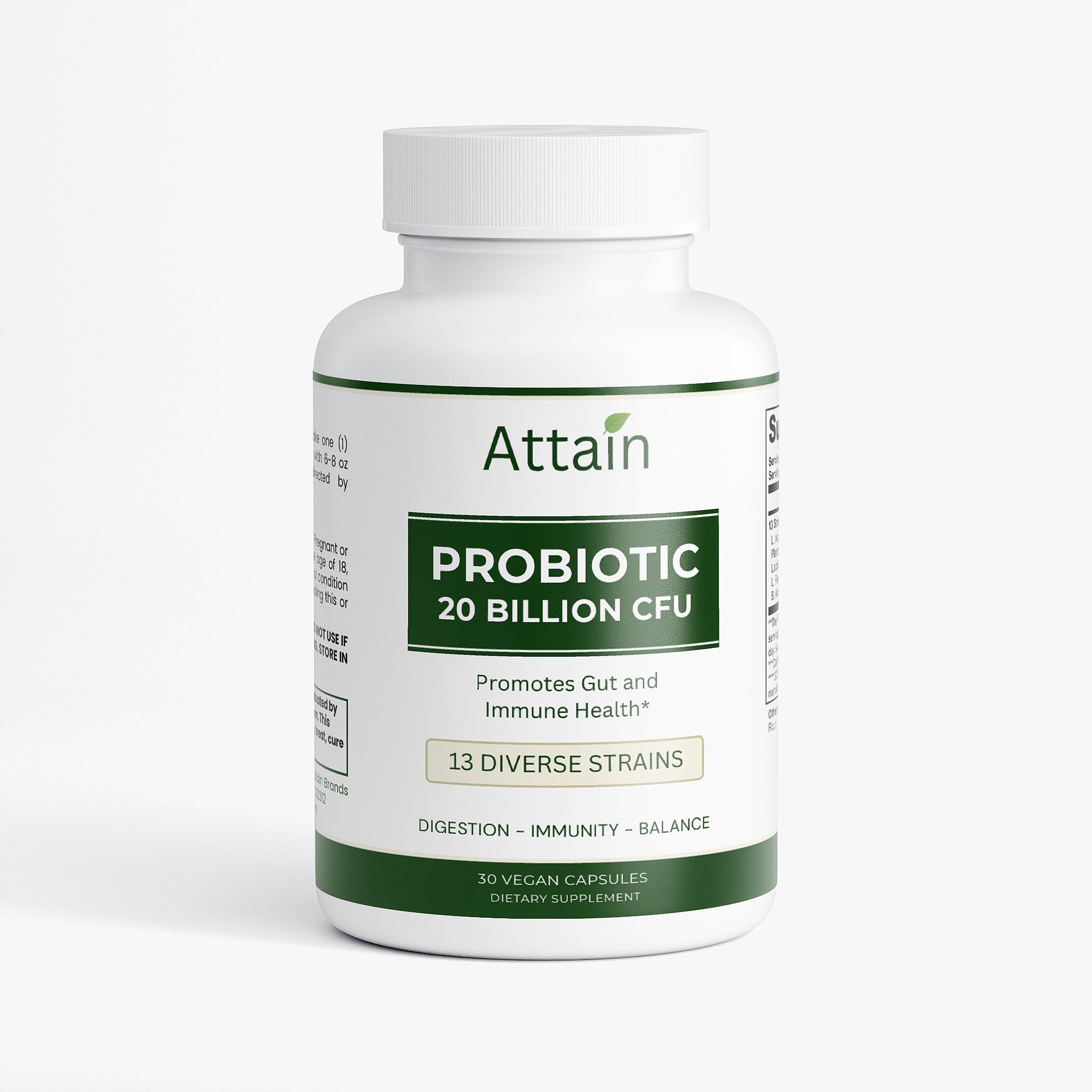 Attain Probiotic 20 Billion CFU capsules with 13 strains for gut health