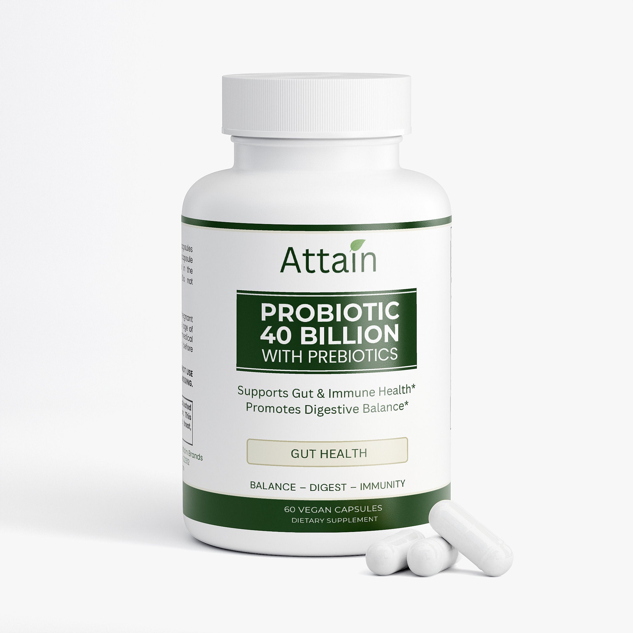 Probiotic 40 Billion CFU — 4 Strains for Gut Health