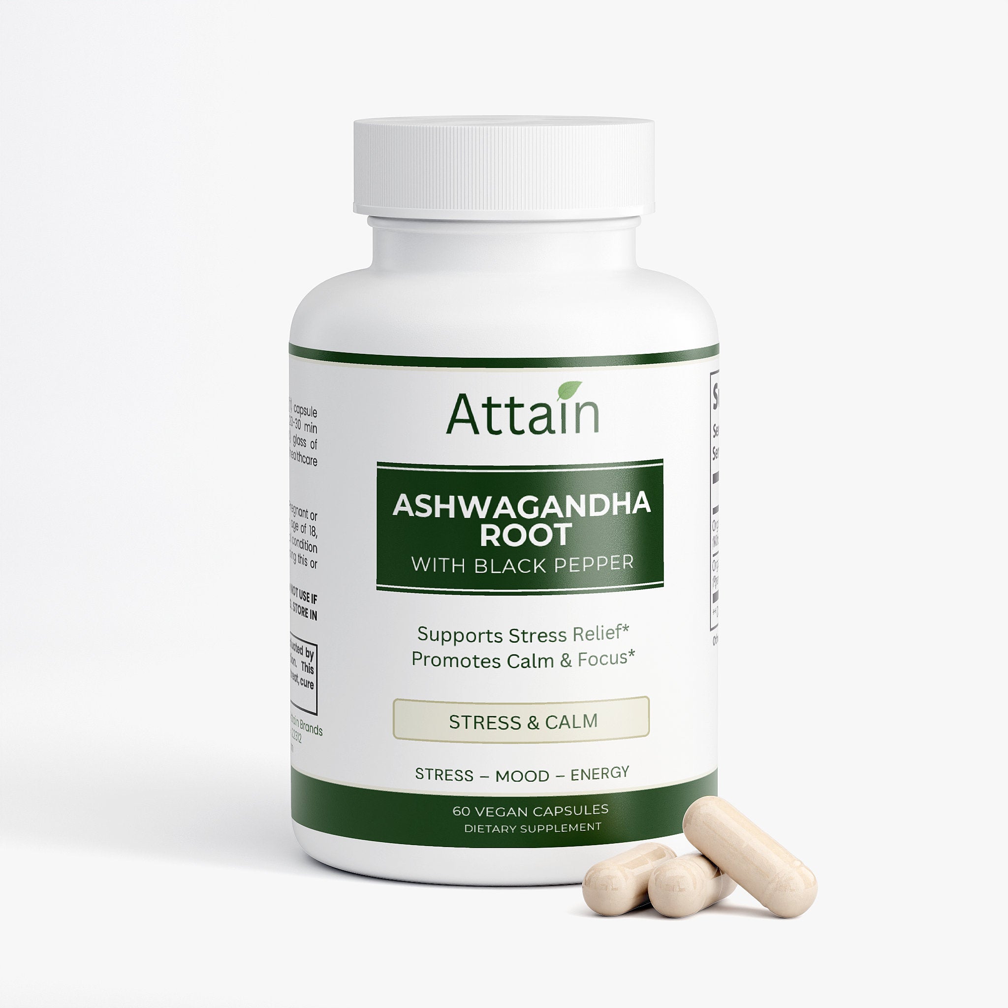 Ashwagandha Root Capsules with Black Pepper