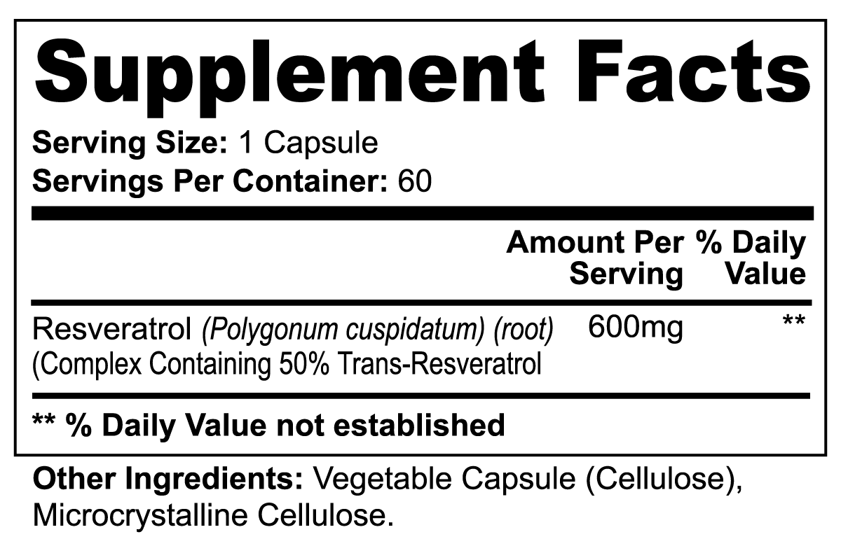 Resveratrol 50% 600mg - Attain Supplements