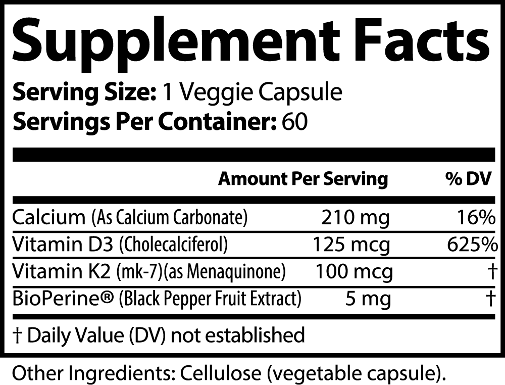 Bone & Heart Support - Vitamin K2 and D3 - Attain Supplements