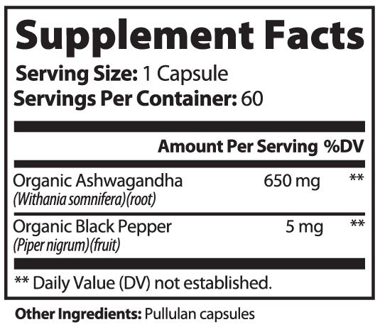 Ashwagandha Root Capsules with Black Pepper