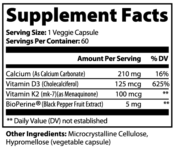 Vitamin D3 + K2 Capsules