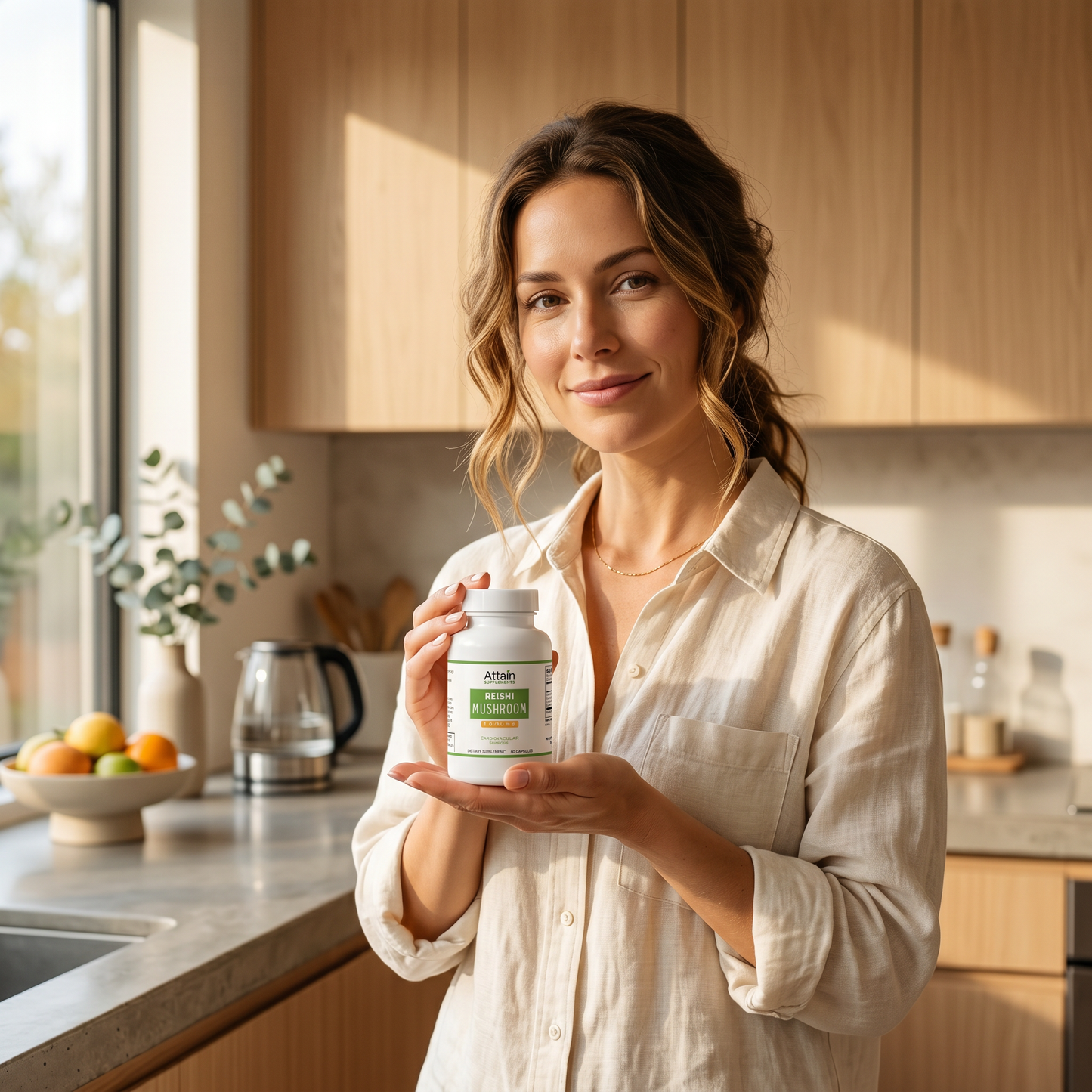 Attain Organic Reishi mushroom capsules for immune and stress support