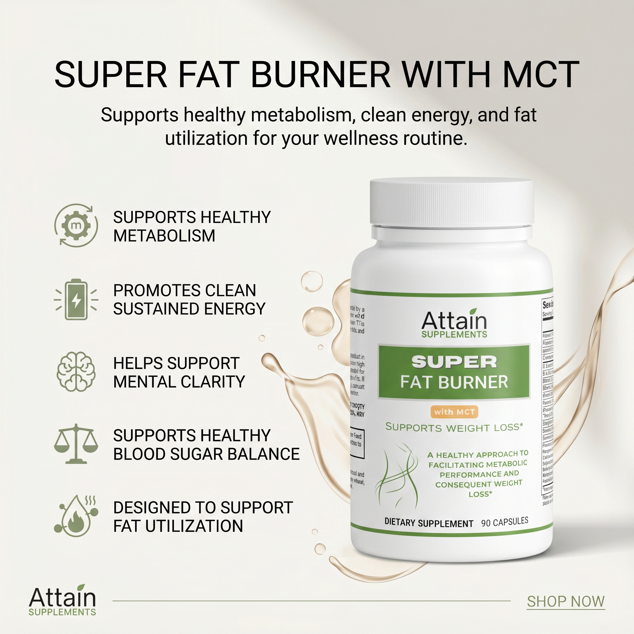 Attain Metabolism Support with MCT made in the USA