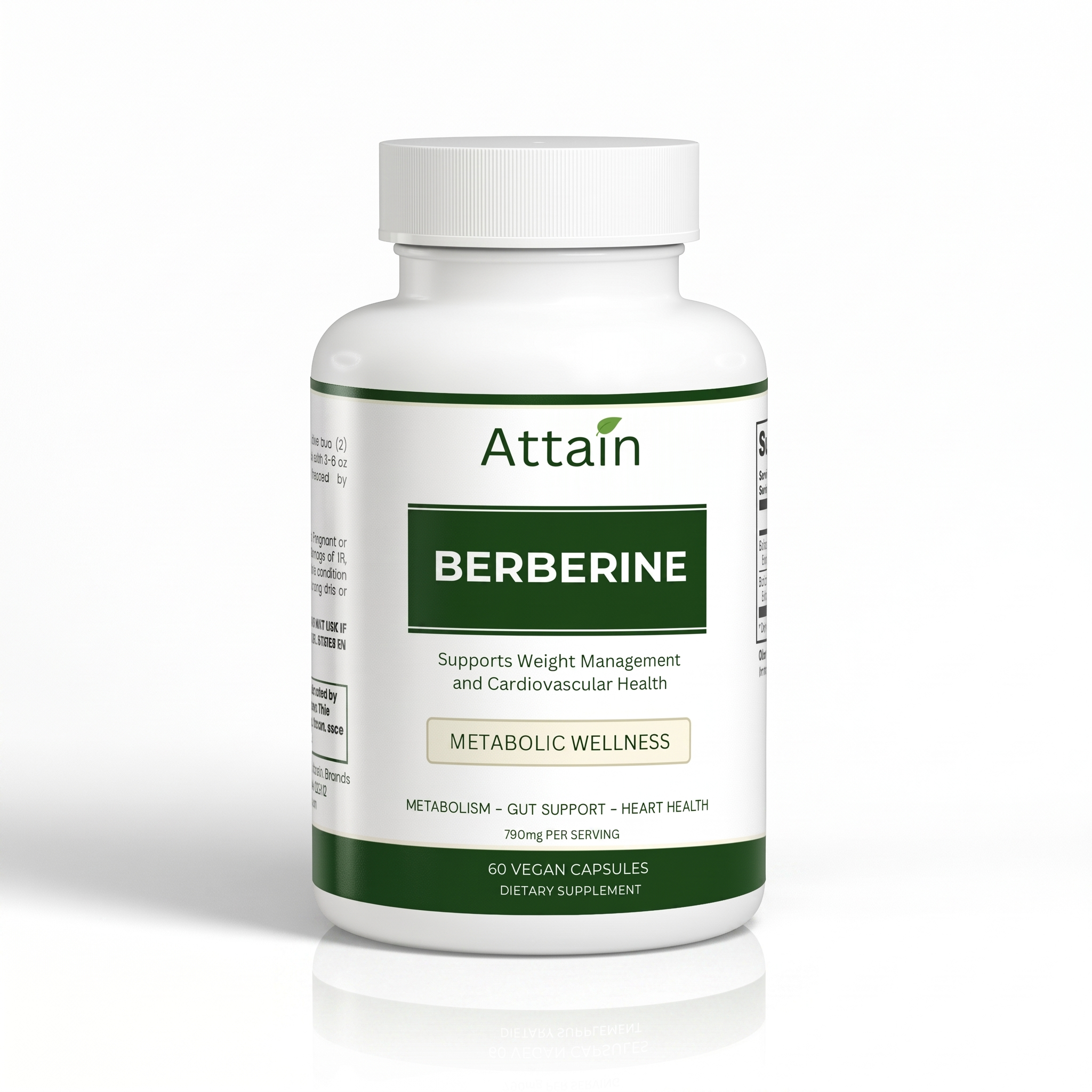 Attain Berberine Capsules front of bottle on white | Attain Supplements