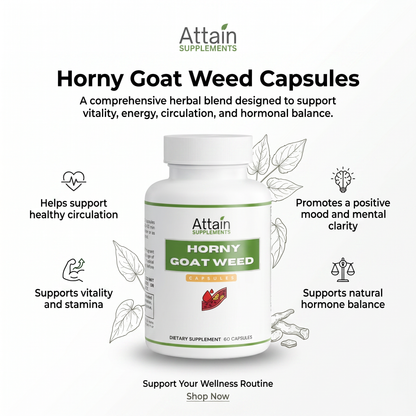 Attain Horny Goat Weed capsules made in the USA
