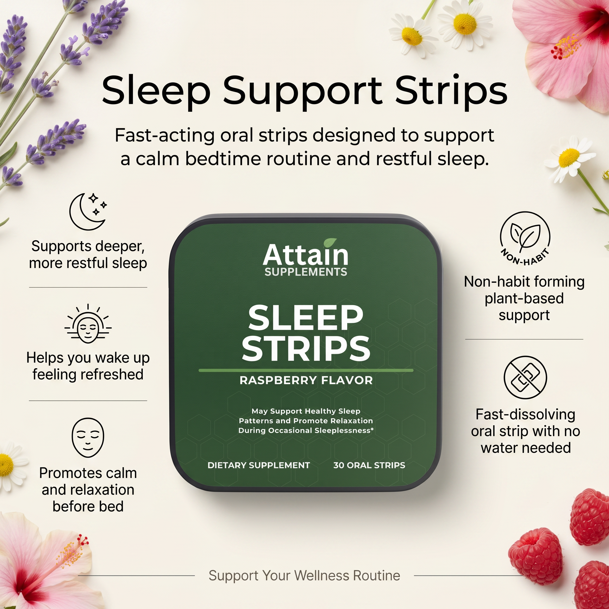 Attain Sleep Support Strips supplement facts